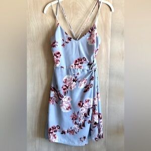 B DARLIN Spaghetti Strap Floral Blue Pink White Dress 5/6 Women’s